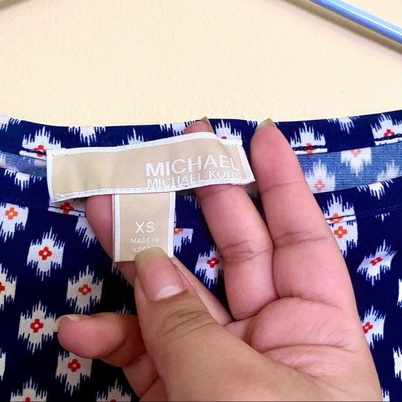 Michael Kors Navy, White, Orange Geometric Dress 💙🤍🧡 - Picture 4 of 7